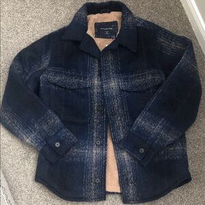 Abercrombie & Fitch Navy Blue Plaid Jacket